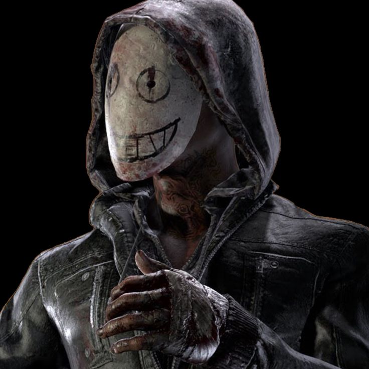 a creepy looking person wearing a hoodie and holding something in his hand with both hands