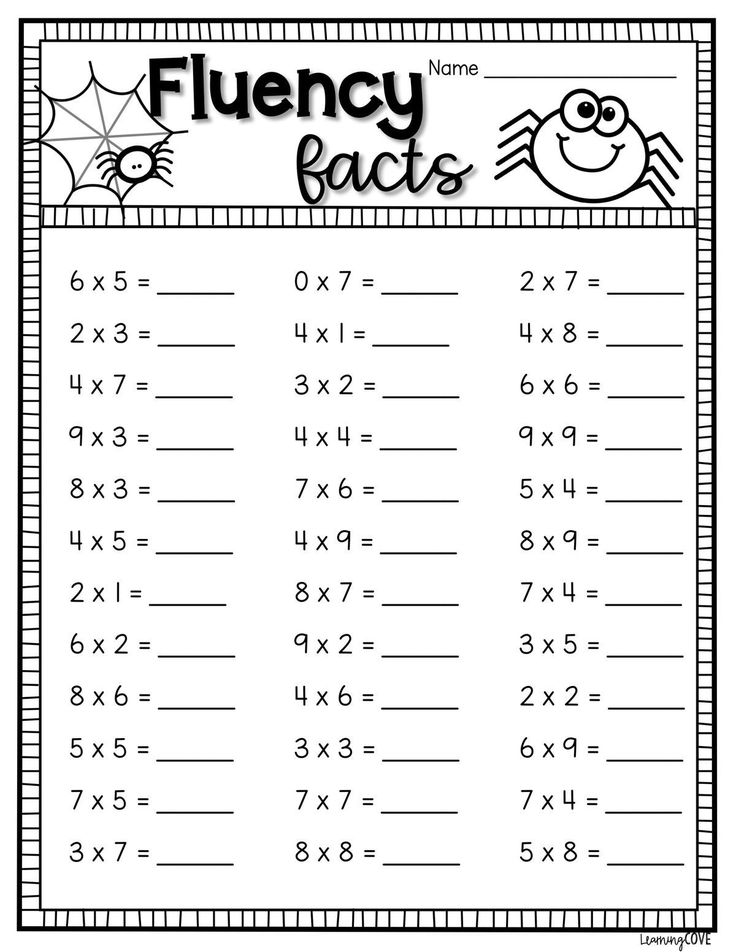 the printable worksheet for flueny fact with two numbers on it