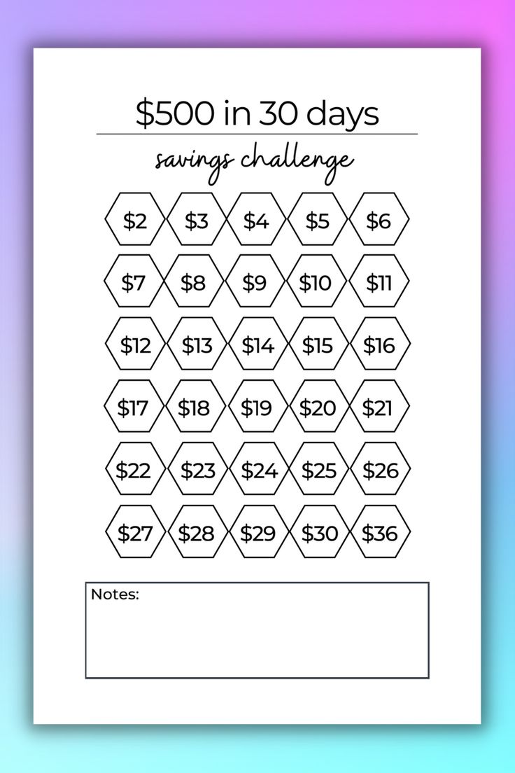 the $ 500 in 30 days savings challenge is shown on top of a colorful background