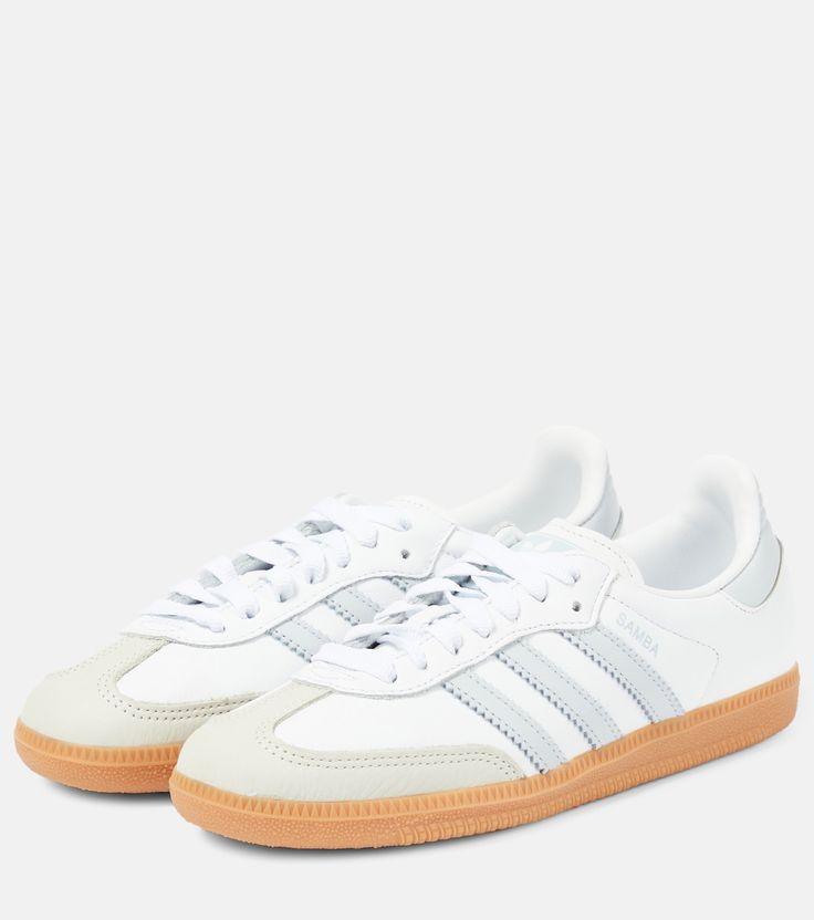 Samba OG leather sneakers in white - Adidas | Mytheresa Embroidered Fashion, Adidas Samba Og, Casual College Outfits, Swag Shoes, Fashion Pieces, Adidas Samba, Adidas Online, White Adidas, College Outfits