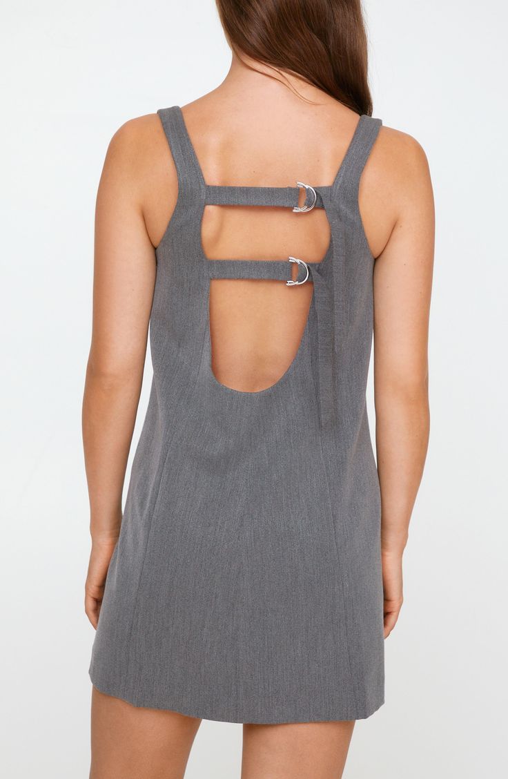 An empire waist subtly elevates this open-back minidress with strappy details. Exclusive retailer Slips on over head Square neck 100% polyester Machine wash, line dry Imported Swimsuit Skirt, Country Concert Outfit, Office Casual, Short Jumpsuit, Concert Outfit, Empire Waist, New Outfits, Square Neck, Open Back