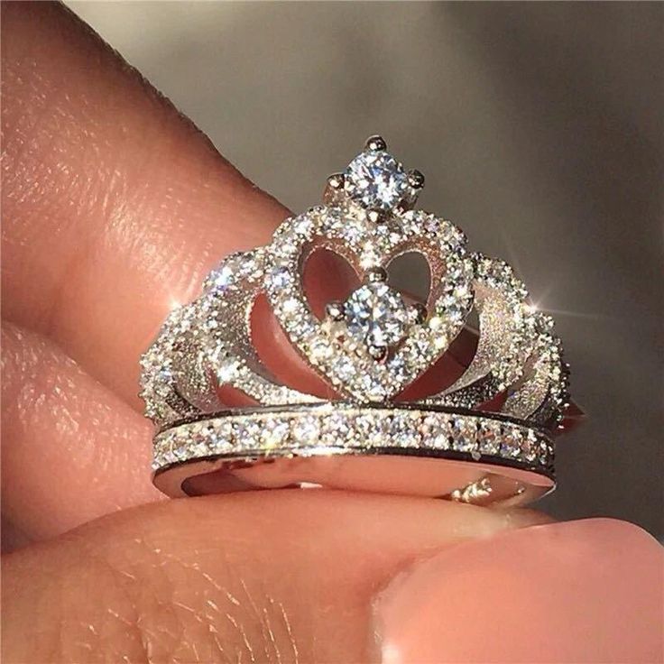 Princess Tiara Ring, Quinceanera Jewelry, Diamond Crown Ring, Crown Ring Princess, Tiara Ring, Diamond Crown, Handmade Fashion Jewelry, Gemstone Engagement, Crown Ring