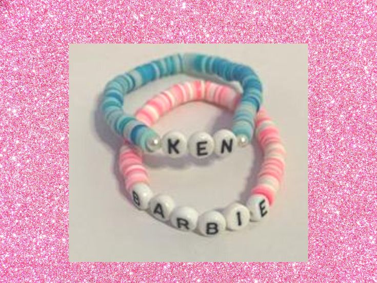 Cute Matching Clay Bead Bracelets, Clay Bead Matching Bracelets, Barbie Clay Bead Bracelet, Clay Bead Bracelet Ideas Matching Bff, Ken Bracelet, Matching Clay Bead Bracelets, Barbie Bracelet, Ultimate Sleepover, Make Clay Beads