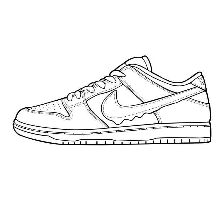 Shoe Illustration Jordan Shoe Drawings, Shoes For Drawing, Nike Shoes Cartoon, Coloring Pages Shoes, Nike Shoes Drawing, Shoe Coloring Pages, Sneaker Drawing, Sneakers Vector, Nike Drawing