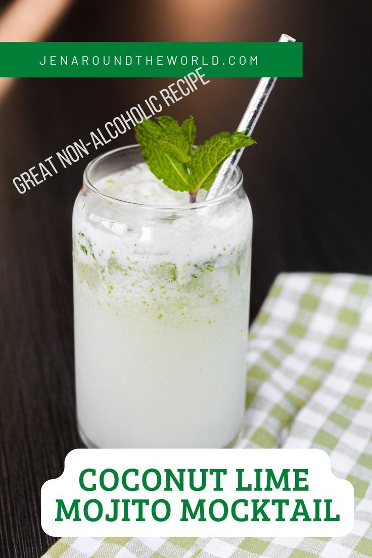 This coconut lime mojito mocktail is the perfect non-alcoholic drink you can make to enjoy this Spring and Summer by the pool! Very refreshing and full of delicious island flavors. Coconut Lime Mojito, Lime Mojito, Best Non Alcoholic Drinks, Lime Drinks, Mojito Mocktail, Alcohol Free Drinks, Drink Recipes Nonalcoholic, Non Alcoholic Cocktails, Healthy Drinks Recipes