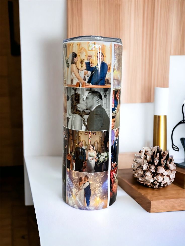 a photo collage can be used as a vase