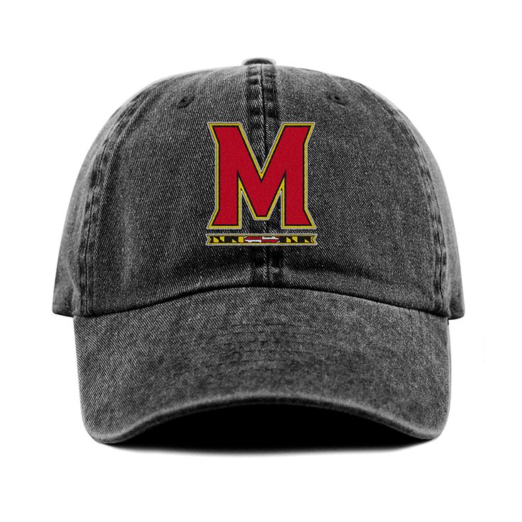 UMD M Logo (Black) / Baseball Hat - Route One Apparel Zipper Face, Black Baseball Hat, M Logo, Versace Fashion, Logo Knit, Casual Cardigans, Logo Black, Baseball Hat, Red And Black