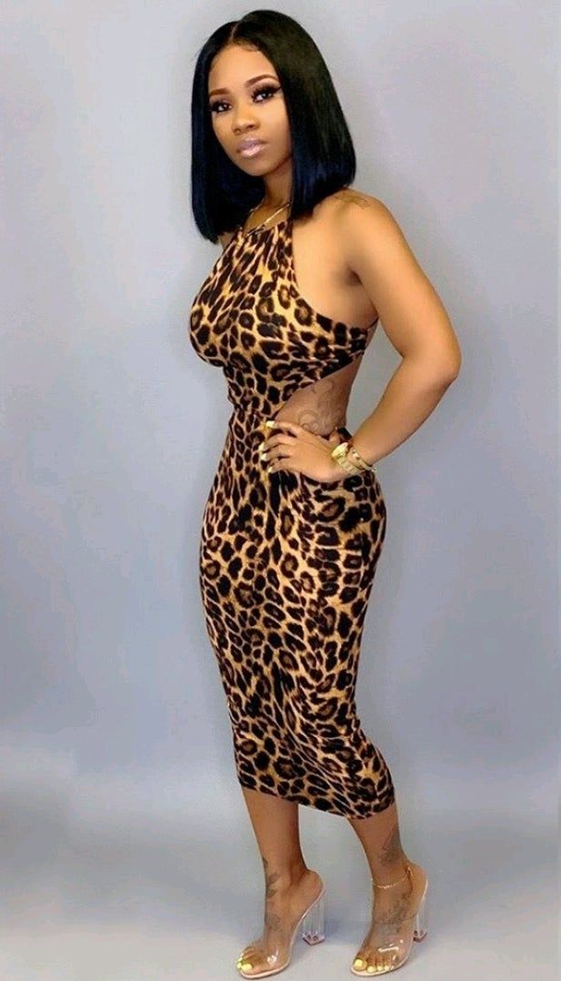 Description Sizes: S/ M/ L/ XL/ 2XLMaterial: Polyester, SpandexSilhouette: AsymmetricalNeckline: HalterSleeve Length(cm): SleevelessSleeve Style: SpaghettiDecoration: Backless/ Side Cut OutStyle: Casual/ PartyWaistline: NaturalPattern Type: Leopard (Brown)Dresses Length: Mid-Length Shipping 2 - 4 days Cheetah Print Dress, Leopard Dress, Hip Dress, Leopard Print Dress, Brown Dress, Two Piece Dress, Club Dresses, Piece Dress, Cheetah Print