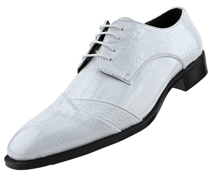 White Dress Shoes Men, White Shoes Men, White Dress Shoes, Gentleman Shoes, Alligator Print, Dapper Gentleman, Lace Tie, Mens Luxury Fashion, Oxford Dress