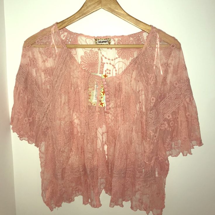 Brand New, Blush, Soft And Lightweight! Perfect To Put Over A Dress Or Wear With Jeans! Pink Bohemian Lace Top, Pink Bohemian Blouse With Lace Top, Bohemian Pink Lace Top Blouse, Pink Lace Top For Beach, Pink Bohemian Tops For Daywear, Pink Bohemian Daywear Tops, Bohemian Pink Tops For Daywear, Pink Lace Top For Brunch, Shirt Brand