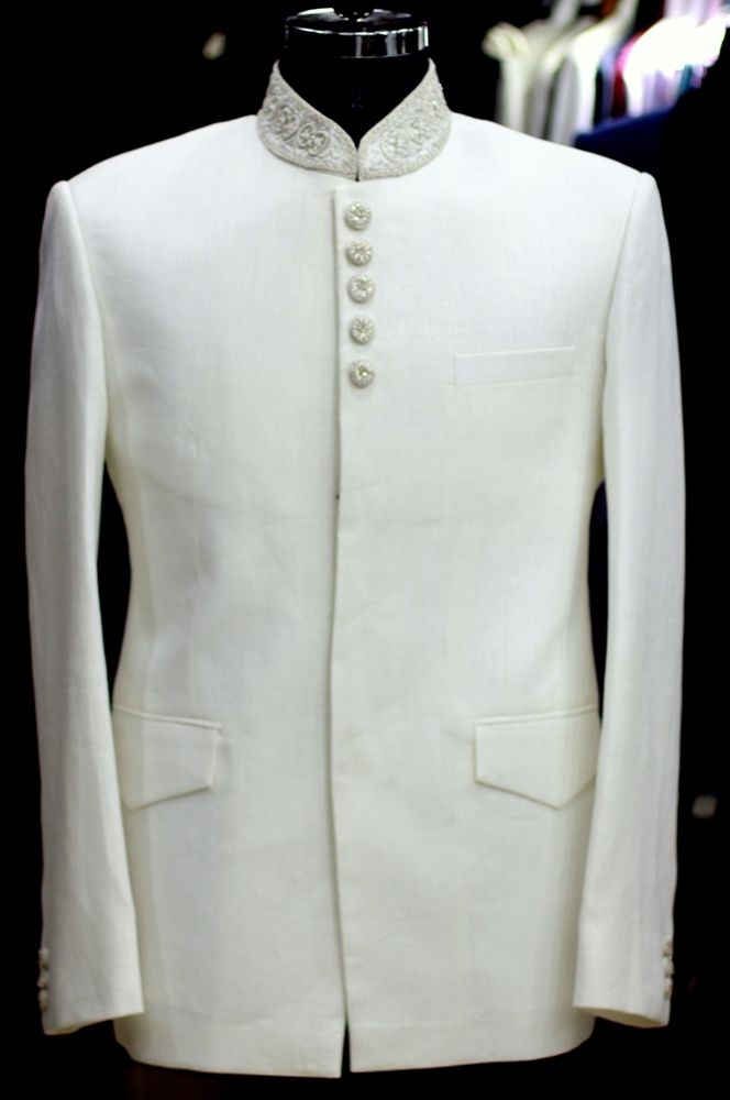 White Bandh Gala Jacket Jodhpuri Suits For Men Wedding, White Party Attire, Suit For Men Wedding, Prince Coat, Groom Dress Men, Indian Groom Wear, Wedding Outfit Men, Indian Men Fashion, Dress Suits For Men