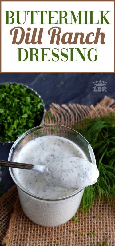 buttermilk dill ranch dressing in a glass bowl