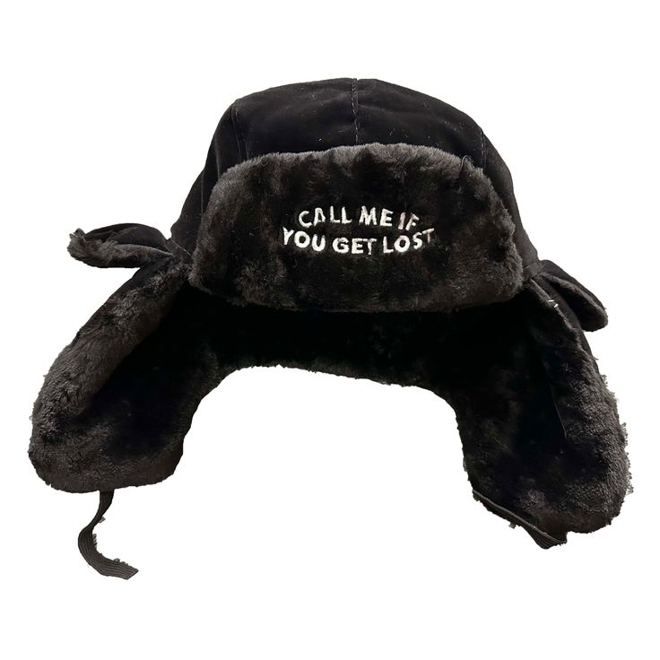 -Black wool Ushanka with adjustable wearing method -Can be worn with sides up and down -Comes with front and side embroidery -One size fits all Cheap Adjustable Beanie For Streetwear, Cheap Fitted Warm Hats, Cheap Winter Snapback Hats, Christmas Wishlist Hats, Bingus Christmas Hat, Swagy Hats, Ushanka Outfit Men, Ushanka Hat Outfit, Ushanka Pfp