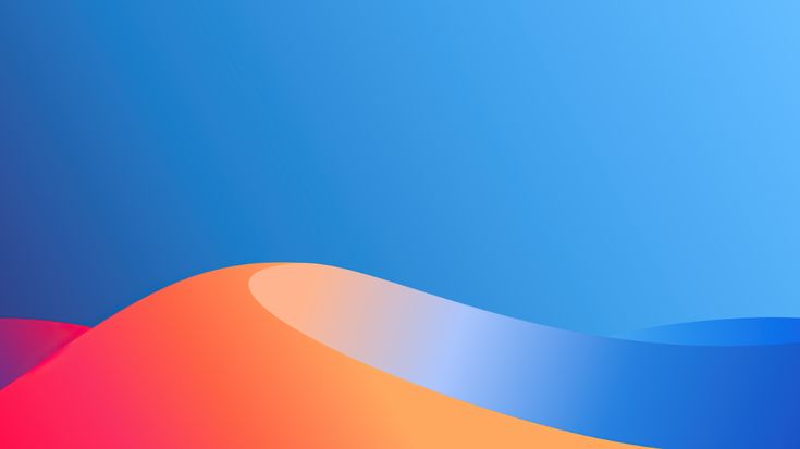 an orange and blue background with wavy lines