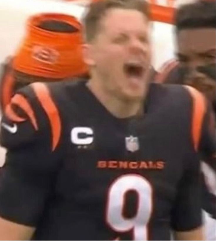 a football player with his mouth wide open