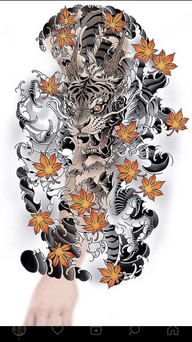 an image of a tattoo design with flowers on it