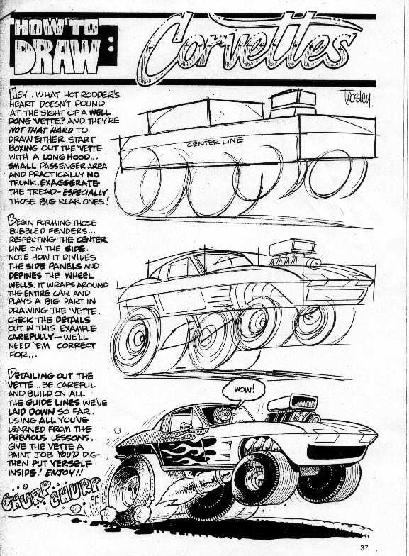 an old car is shown in this cartoon drawing book, with instructions for how to draw it