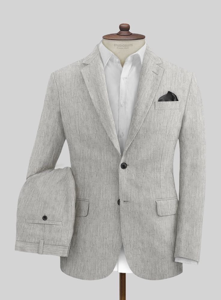 Make your mark as the best-dressed charm at upcoming summer weddings or traditional tie functions with our exquisite Stylbiella Spring Gray Linen Suit. Meticulously crafted from pure linen fabric, this suit radiates confidence and comfort, allowing every moment to be enjoyed, and the gray shade gives your attire a commanding spotlight. So don't just attend—dominate the scene in our distinguished linen ensemble that resonates.    Discover the Stylbiella Expedition Collection:  This collection pai Gray Linen Suit, Linen Suit, Style Savvy, Summer Weddings, Conscious Consumer, Gray Linen, The Gray, Make Your Mark, Innovative Design