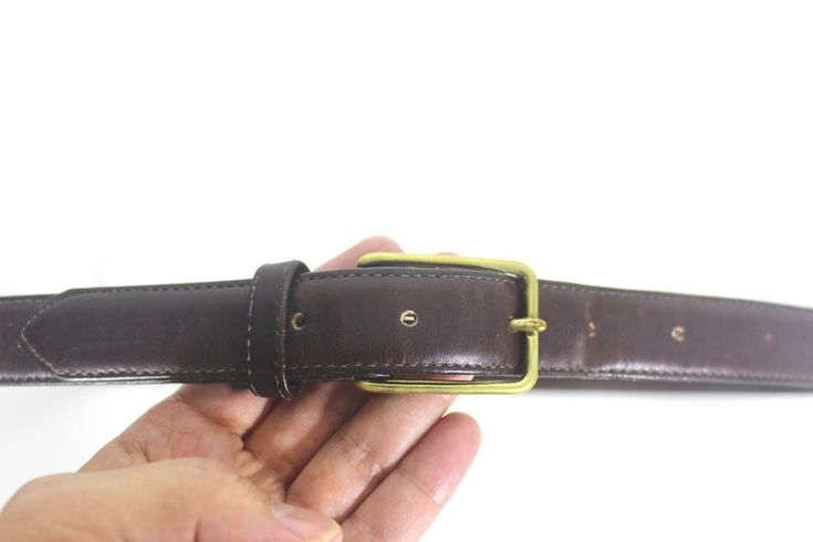 3337 POLO RALPH LAUREN Vintage Narrow Skinny Chocolate Brown Leather Belt With Gold Buckle Mens Womens Unisex - Etsy Formal Brown Belts And Suspenders With Brass Buckle, Formal Brown Belt Buckles With Brass Hardware, Vintage Brown Belt For Business, Brown Belt With Brass Hardware For Everyday, Brown Belts And Suspenders With Antique Buckle For Business, Formal Brown Belts With Antique Buckle, Formal Brown Belt With Antique Buckle, Belt With Gold Buckle, Ralph Lauren Vintage