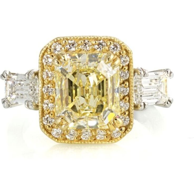 3 Carat Radiant Cut Diamond Fancy Yellow GIA Ring Radiant Cut Rings, Fancy Yellow Diamond, Diamond Birthstone, Radiant Cut Diamond, Radiant Cut, Emerald Cut Diamonds, 3 Carat, Diamond Design, Yellow Diamond