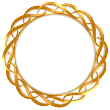 a circular gold frame on a white background