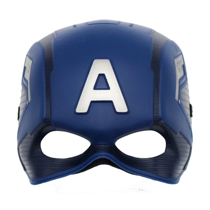 a blue mask with the letter a on it