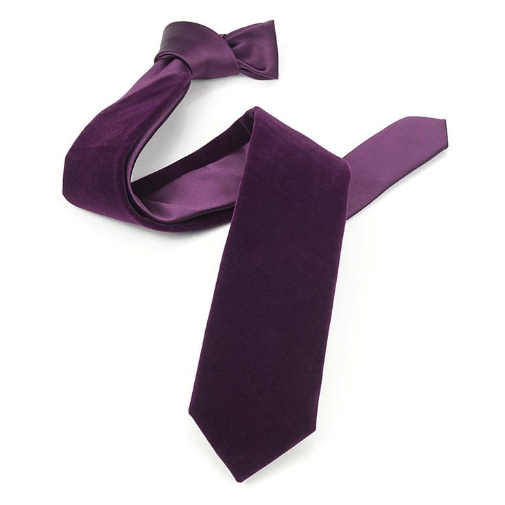 Men's Purple Velvet Necktie And Handkerchief Velvet Tie, Vintage Styling, Formal Accessories, Purple Tie, Purple Velvet, Vintage Velvet, Necktie, Formal Event, Rich Color