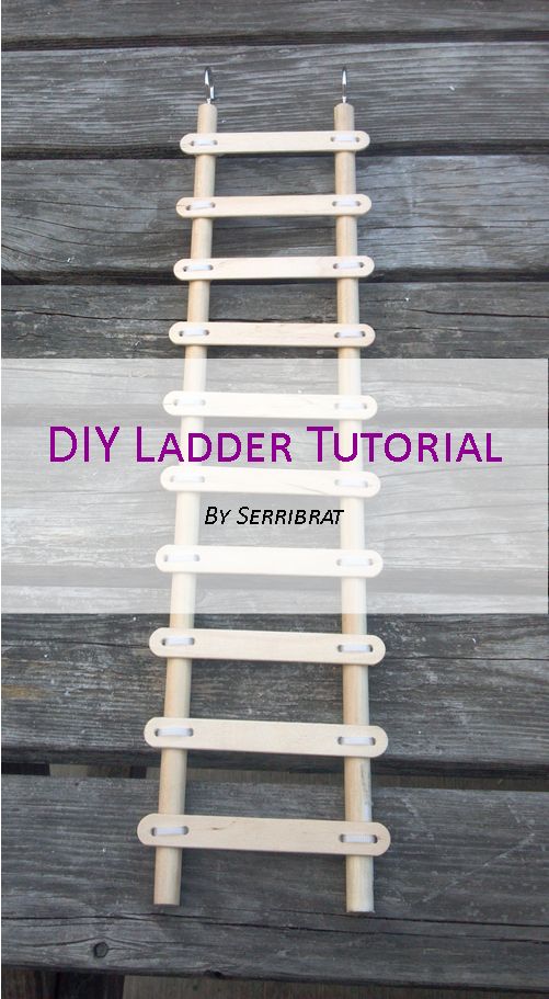 a ladder made out of wood sitting on top of a wooden floor with the words diy ladder tutor written above it