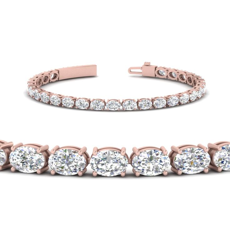 Adorn your wrist with the timeless faceted sparkle of this 13 ctw. tennis bracelet. Featuring horizontally set oval shaped diamonds that line the band for a brilliant glimmer. Made in a lustrous metal as per your choice, this high-polish tennis bracelet secures in place with a box clasp.   Oval cut diamonds of 12.80 Total Carat Weight with Clarity SI1 and Color F in a prong setting. Total Number of Stones:- 32 This Oval Shaped 13 Carat Basket Tennis Bracelet is also available in your desired choice of precious metals. Free Shipping Within USA. One Year Manufacturing Warranty. Direct manufacturing prices. Easy Returns and Financing Available. GIA Certified Diamonds. Using lifetime diamond upgrade scheme, you can replace the old GIA Certified diamond with a sparkling new one. Recei Box Clasp, Rose Gold Metal, Oval Cut Diamond, Best Diamond, Diamond Pendant Necklace, Gia Certified Diamonds, Tennis Bracelet, Diamond Studs, 18k Rose Gold