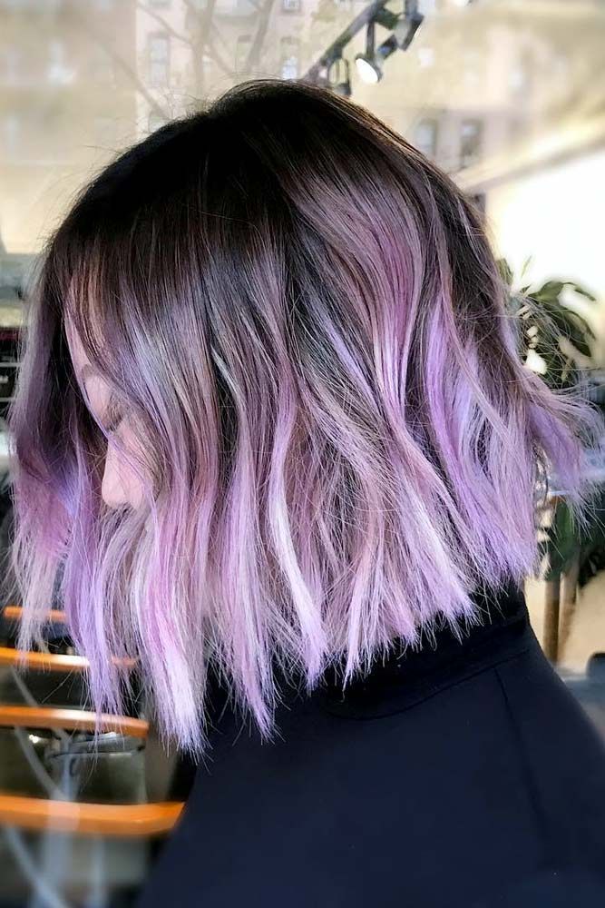 Straight Balayage, Purple Balayage, Purple Ombre Hair, Pastel Ombre, Short Ombre Hair, Colourful Hair, Hair Color Burgundy, Lilac Hair, Lavender Hair