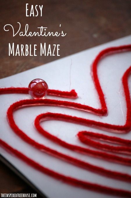 an easy valentine's marble maze for kids