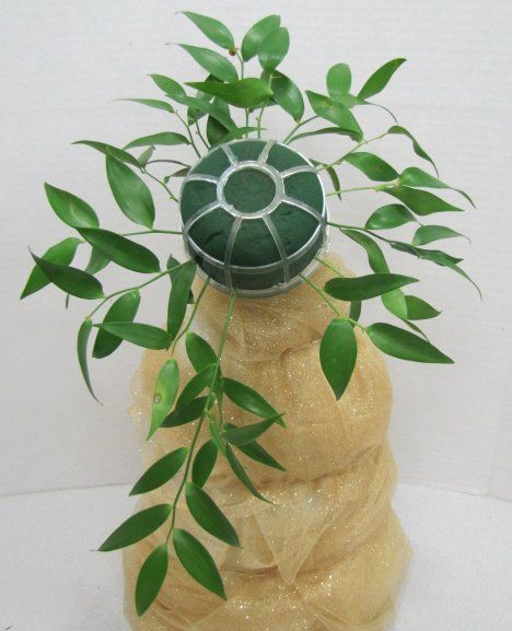 a potted plant sitting on top of a plastic container