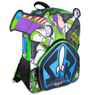 To Infinity And Beyond! Buzz Lightyear is one of the most popular characters from the beloved Disney Toy Story franchise. He is even getting his own movie! Each of these backpacks has a wonderful 3D character design of Buzz Lightyear on the front. This backpack includes a zippered main compartment, a front zippered pocket, padded adjustable shoulder straps, and two mesh water bottle pockets. Made of Polyester. This is a perfect bag for all your adventures or travels abroad. Makes a great gift to Disney Standard Backpack For End Of School Year, Themed Backpack For End Of School Year, Themed Multicolor Character Print Bags, Themed Multicolor Bags With Character Print, Disney Character Print Bags For Back To School, Disney Character Print Back To School Bags, Themed Backpack For Back To School, Green Backpack For Disney Trips, Green Disney School Backpack