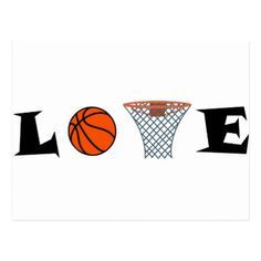 a basketball hoop with the word love on it and an orange ball in the middle