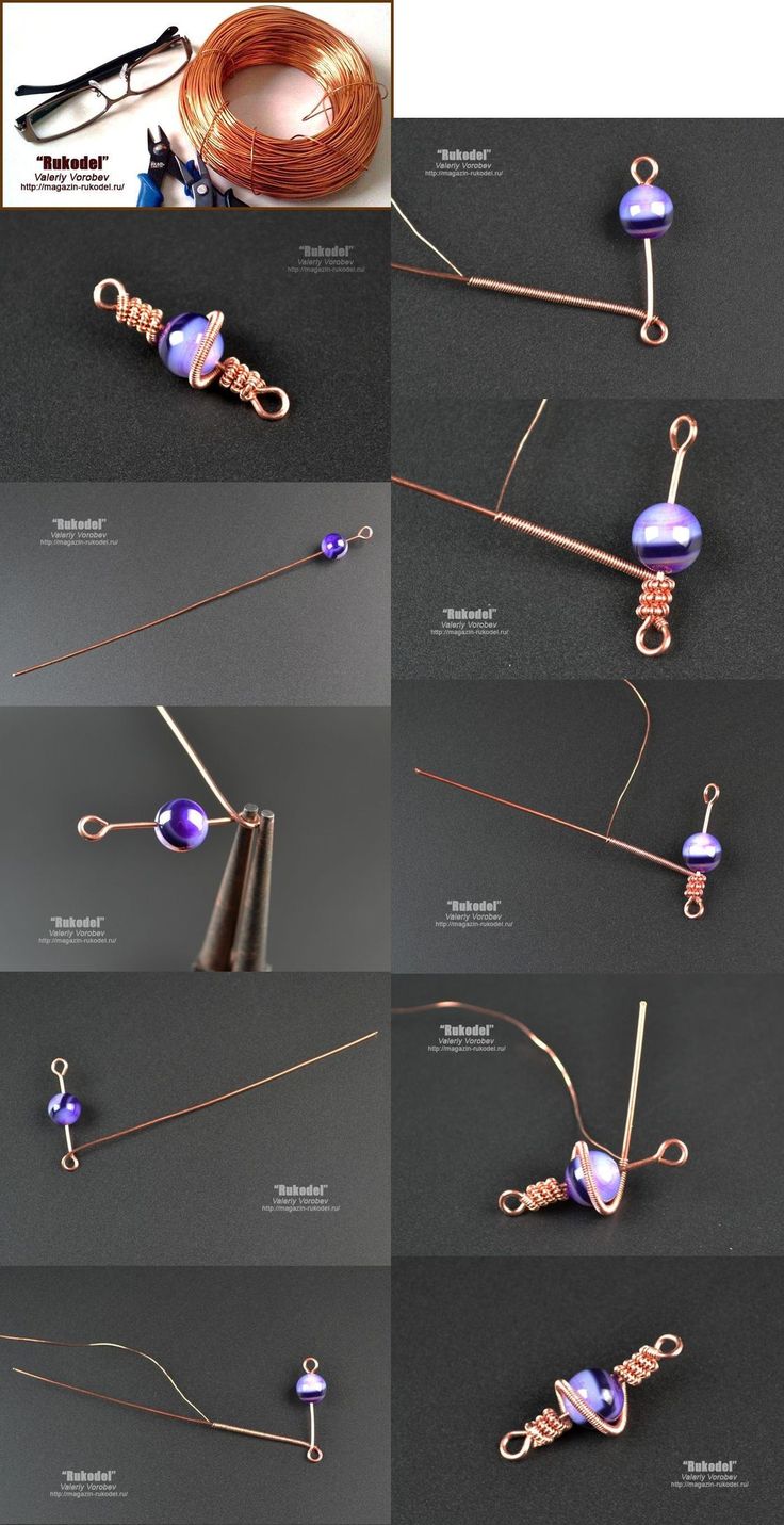 the instructions for how to make wire wrapped earring pendants with beads and wires