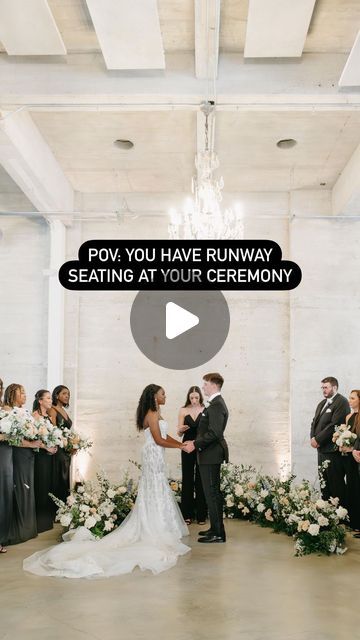 a couple getting married at their ceremony with the words pov you have runaway seating at your ceremony