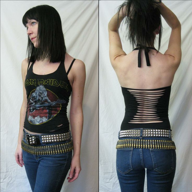 two pictures of a woman with her back turned to the camera and wearing a black tank top