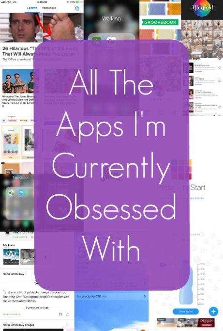 the words all the apps i'm currently obsesed with
