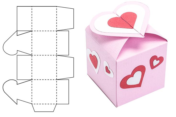 the box is cut out and ready to be used as a valentine's day treat