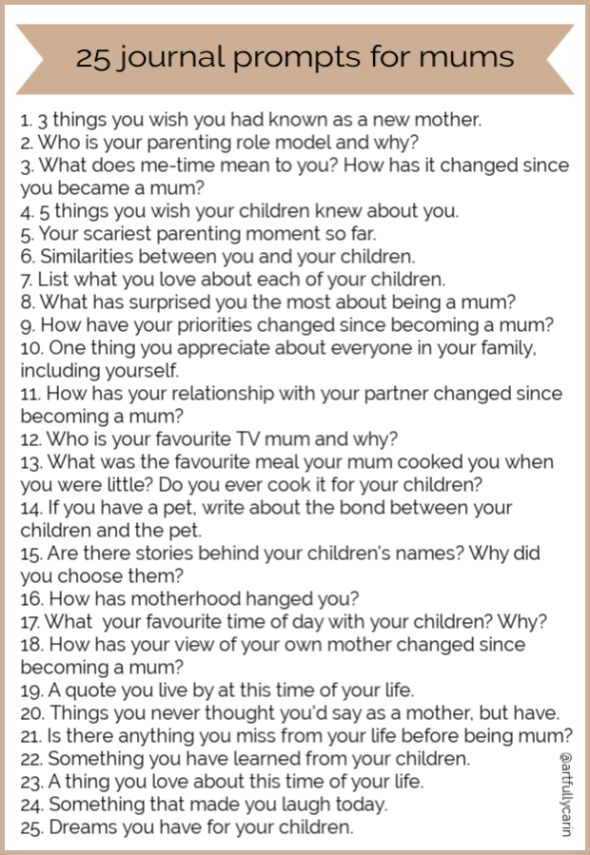 the 25 journal prompts for moms to use in their child's life