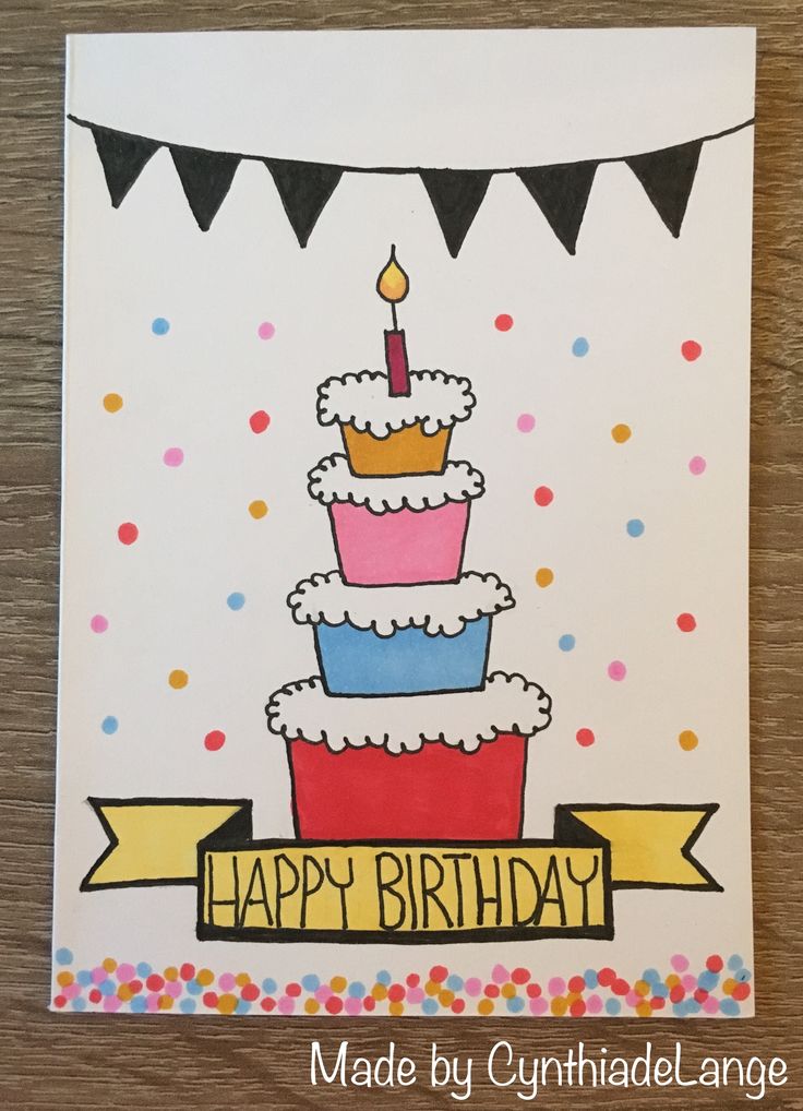 a card with a birthday cake on it