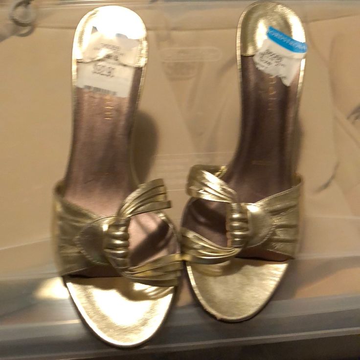 Beautiful Gold Amalfi Slip On Heels Size 8 Never Worn Open Toe Bought From Nordstrom Original Price 139.00. I Paid $92.90 Very Comfortable Shoe Dress It Up Or Dress It Down Slip On Heels, Amalfi, Comfortable Shoes, Open Toe, Dress Shoes, Slip On, Nordstrom, Heels, Women Shopping