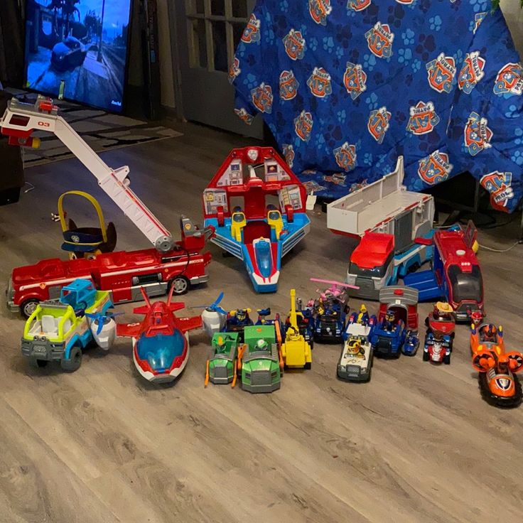 a bunch of toys that are on the floor