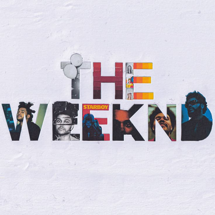 the word weekend written in different languages with images of people on it and one person holding a cell phone