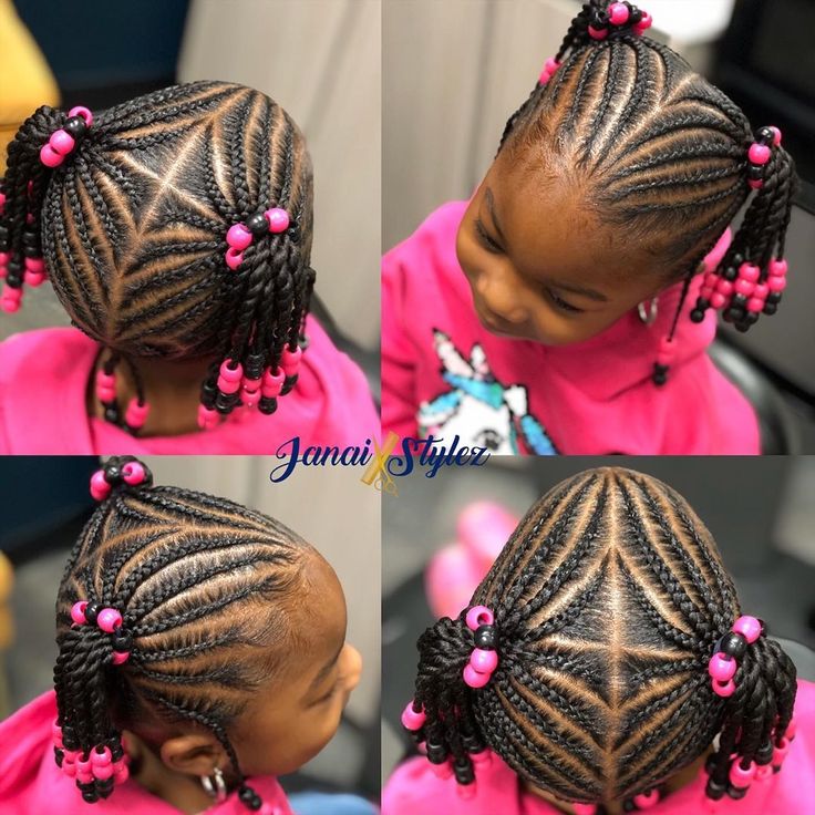 Free Hand Hairstyles For Kids, Hairstyles For Six Year Olds, Cute Hairstyles For Year 7 Old Braids, Hairstyles Braids Black Kids 9-10, Kids Breaded Hairstyles, Kidsbraids Hairstyles With Beads, Braided Hairstyles For 10 Years, Free Hand Hairstyles, Kids' Hairstyles