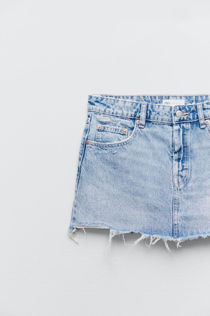 DENIM MINI SKIRT - Light blue | ZARA United States Denim Micro Mini Skirt, Zara Skirt, Micro Mini Skirt, Zara Skirts, Micro Mini, Fit Check, Denim Mini, Denim Mini Skirt, Zara United States