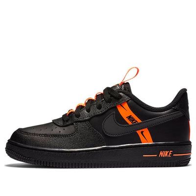 Nike Force 1 LV8 KSA PS 'Black Total Orange' Black/Total Orange/Black CT4681-001 (SNKR/Retro/Skate/Casual/Low Top) Orange Black Nike, Black Sneakers With Logo Print For Sports, Nike Air Force 1 Black Lace-up For Sports, Black Nike Air Force 1 Lace-up Sports Shoes, Black Nike Air Force 1 Lace-up For Sports, Nike Air Force 1 Black Casual, Black Nike Sneakers With Logo Print, Black Nike Air Force 1 Sporty Round Toe, Black Nike Air Force 1 Lace-up Sporty Shoes