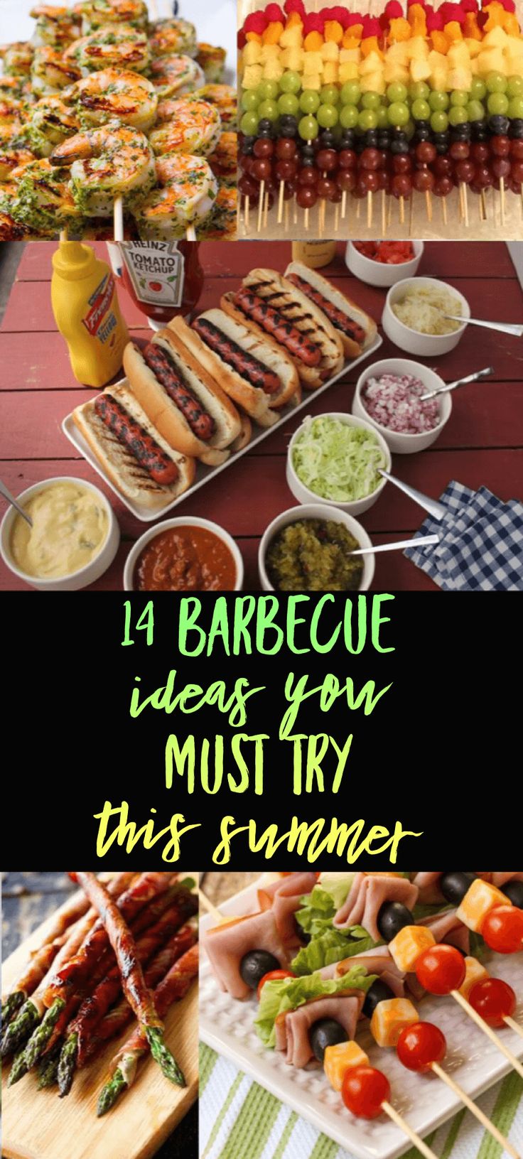 barbecue party food and drinks with text overlay