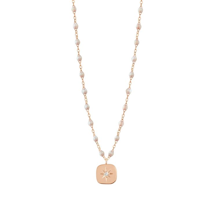 Gigi Clozeau - Miss Gigi Opal diamond necklace, Rose Gold, 16.5 Luxury Pearl Necklace With Delicate Chain, Luxury Pearl Pendant Chain Necklace, Luxury Rose Gold Pearl Chain Jewelry, Rose Gold Pearl Pendant Necklace Fine Jewelry, Fine Jewelry Rose Gold Necklace With Pearl Pendant, Rose Gold Pearl Pendant Necklace In Fine Jewelry, Rose Gold Pendant Necklace With Pearl Charm, Luxury Charm Necklaces With Diamond Accents, Rose Gold Pendant Necklace With Single Cut Diamonds