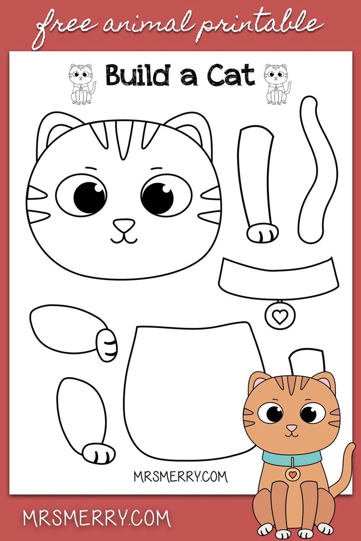 a free printable coloring page for kids with a cat and an owl on it